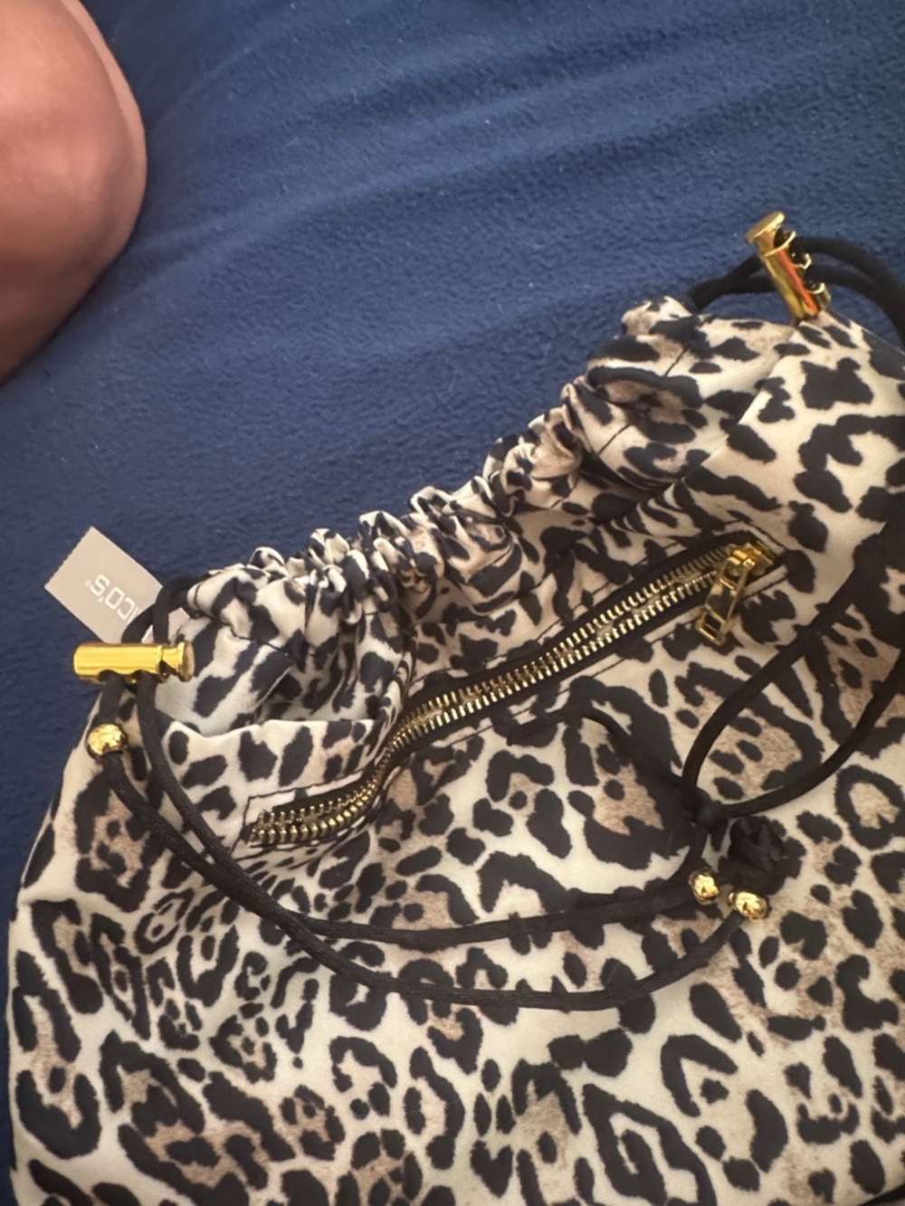 Chico's Leopard Print Travel Bag Tag - Cream, Brown, Black